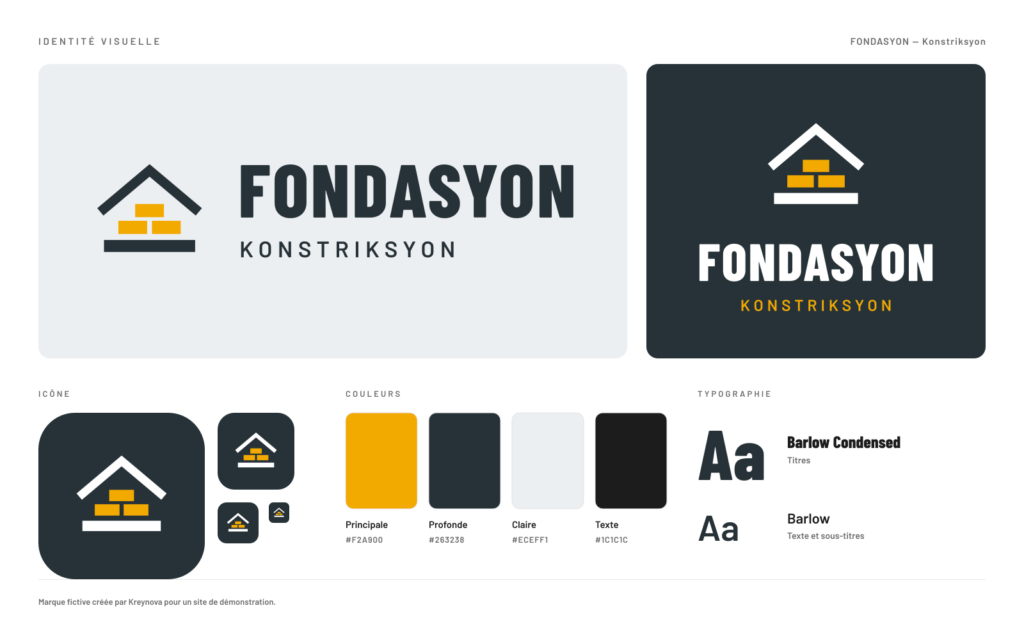 Identité visuelle de Fondasyon Konstriksyon