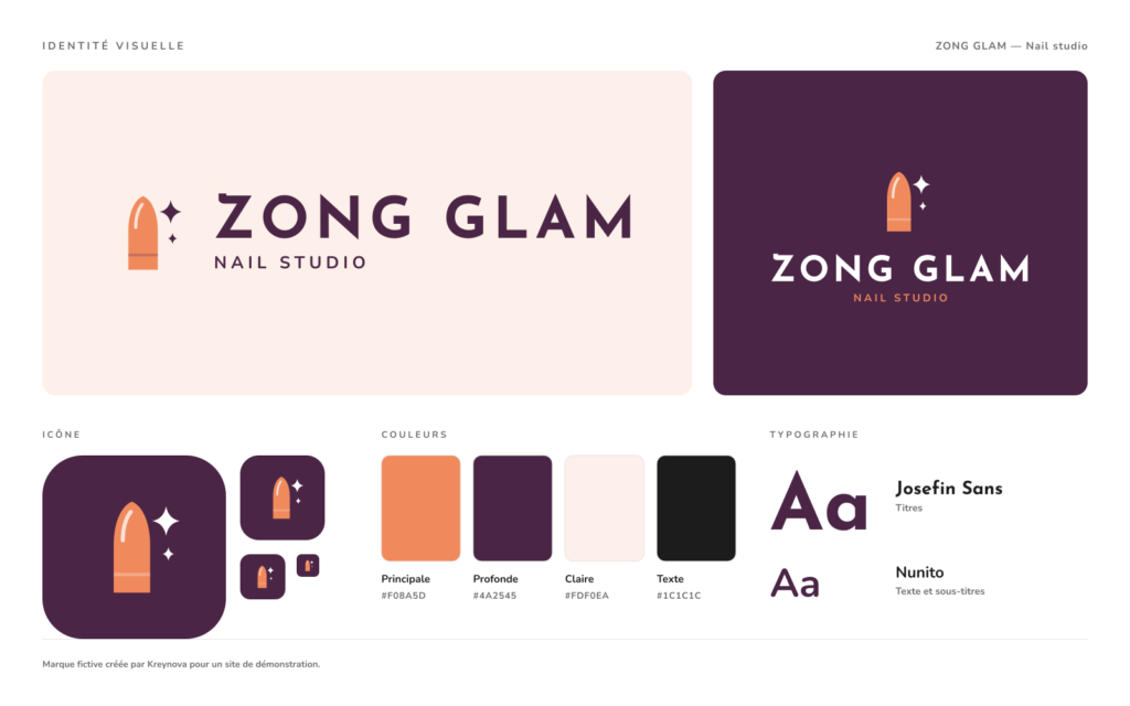 Identité visuelle de Zong Glam Nail Studio