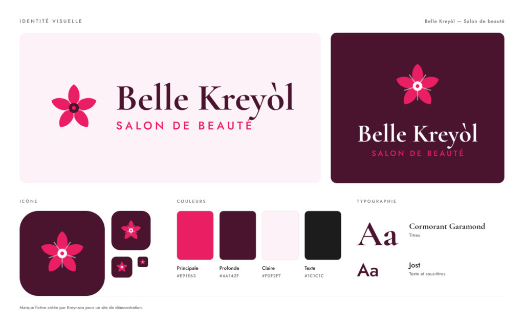 Identité visuelle de Belle Kreyòl Salon