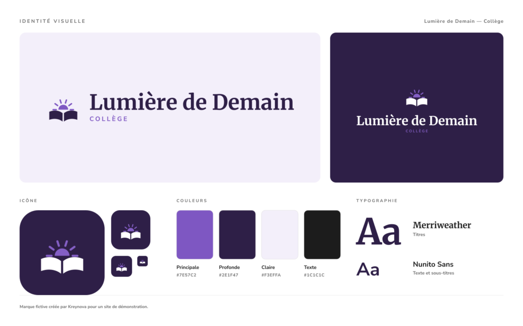 Identité visuelle de Collège Lumière de Demain