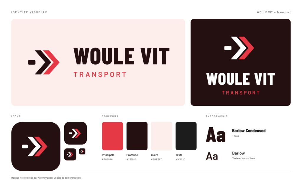 Identité visuelle de Woule Vit Transport